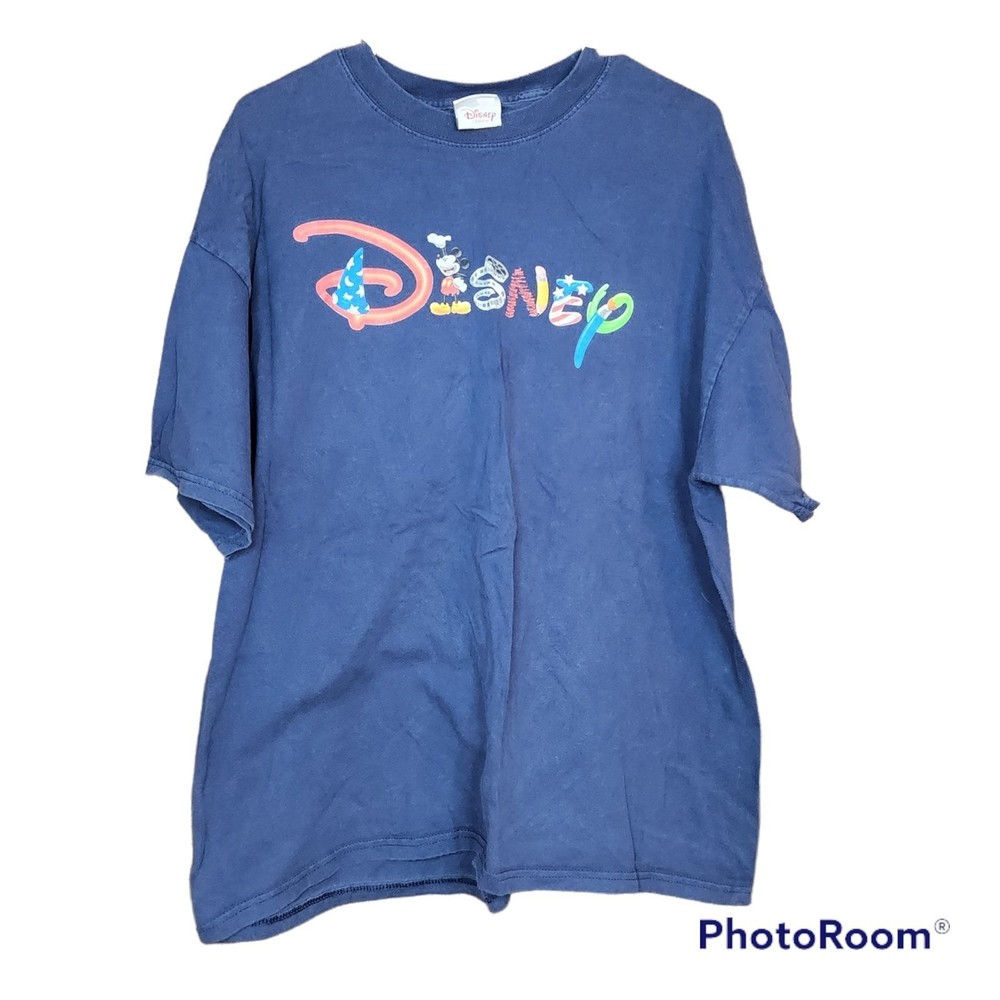 Vintage Disney Store Navy Blue Casual Crewneck Tee Size XL